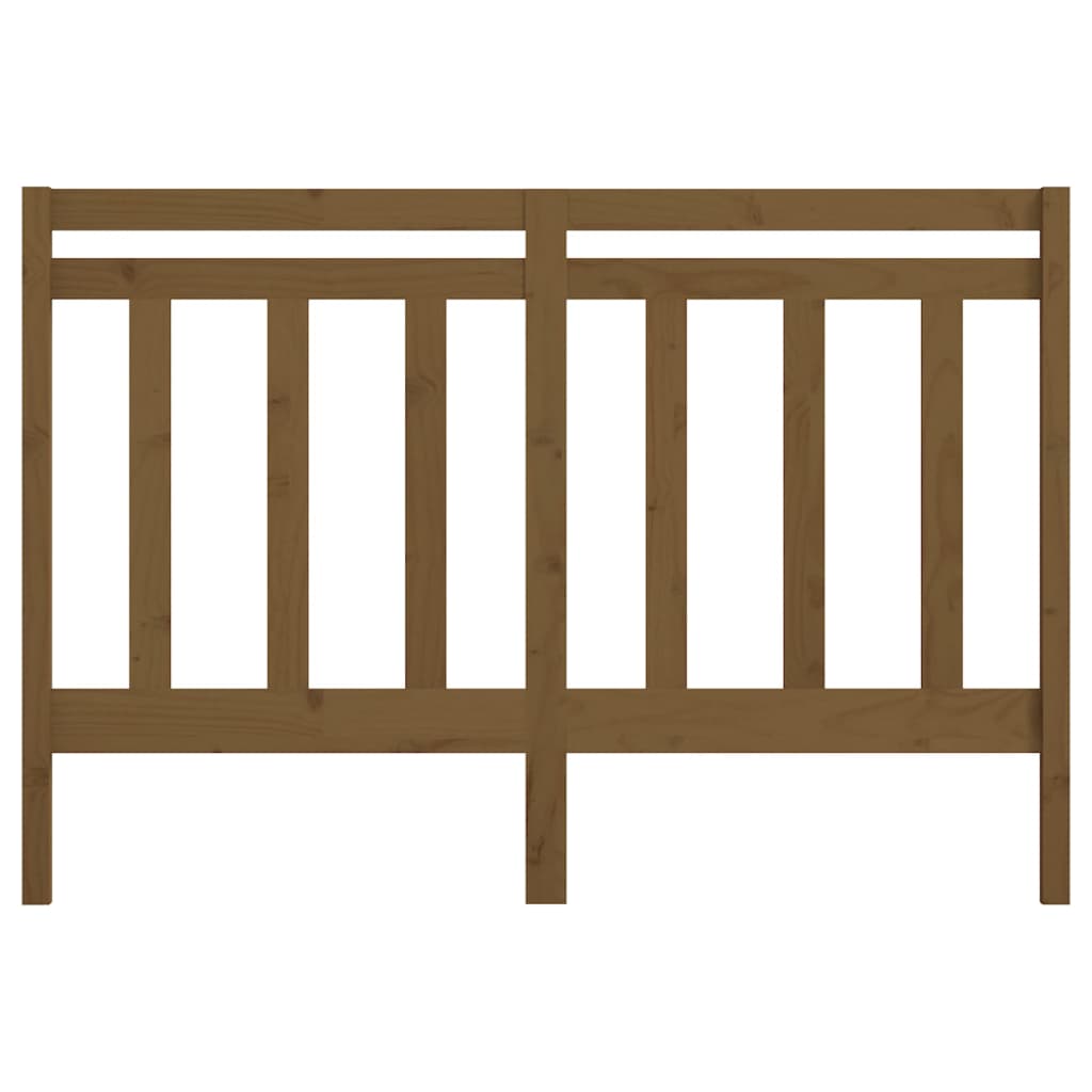 Solid Pine Honey Brown Bed Headboard 126x4x100 cm