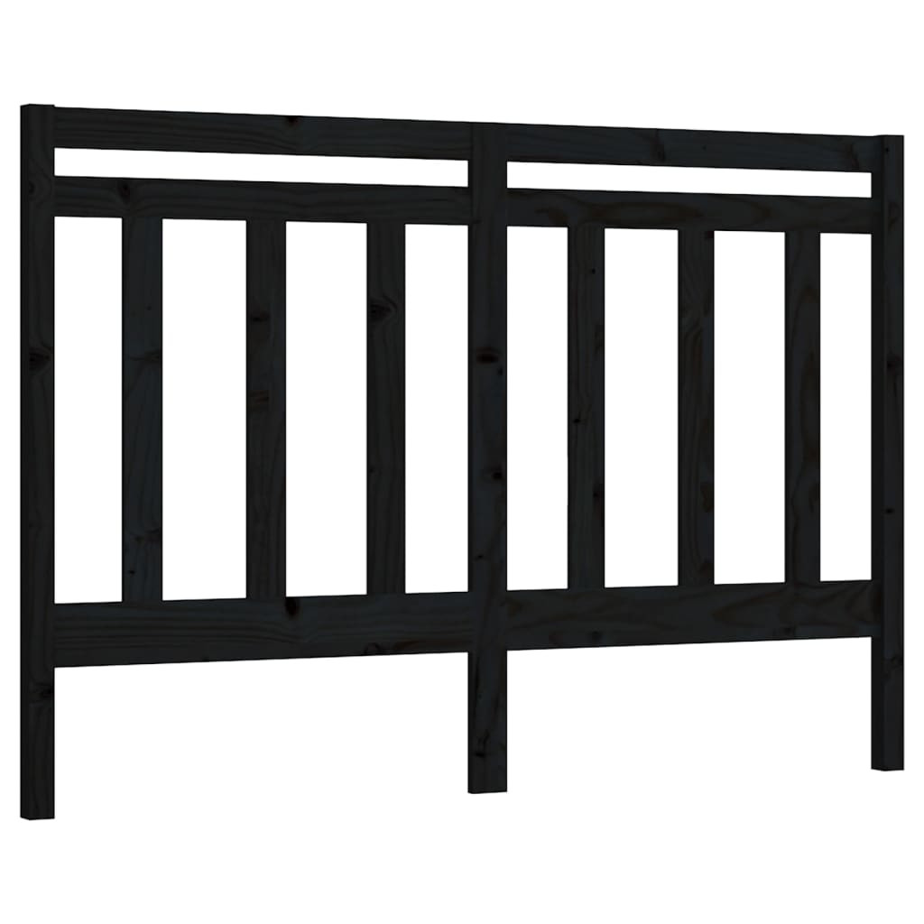 Solid Pine Wood Black Headboard 126x4x100 cm - Elegant & Durable