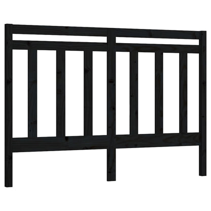 Solid Pine Wood Black Headboard 126x4x100 cm - Elegant & Durable