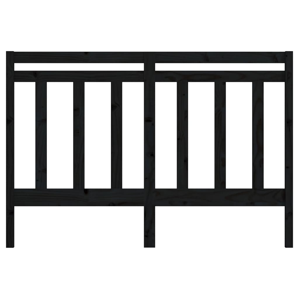 Solid Pine Wood Black Headboard 126x4x100 cm - Elegant & Durable