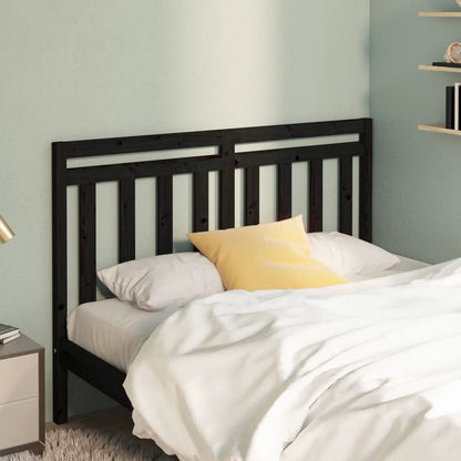Solid Pine Wood Black Headboard 126x4x100 cm - Elegant & Durable