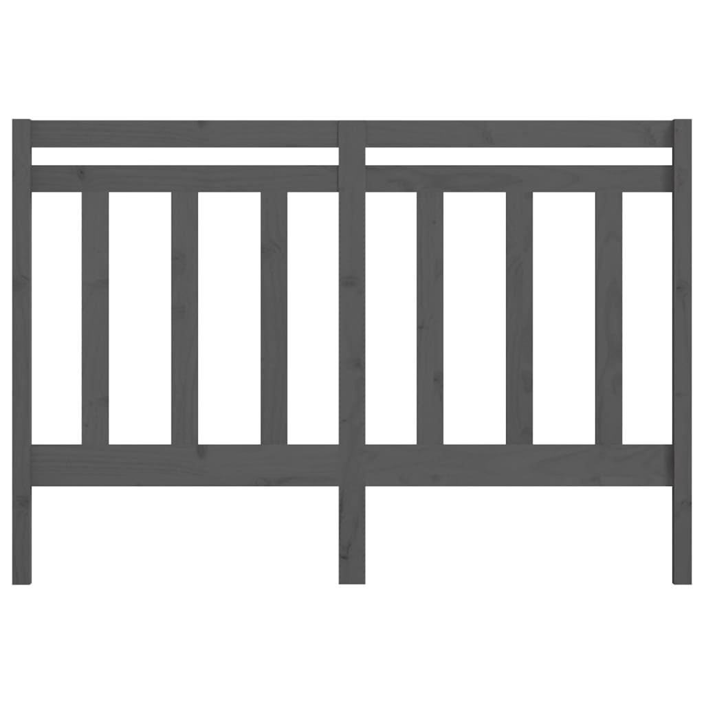 Grey Pine Solid Wood Headboard 146x4x100 cm | Elegant Bed Accent