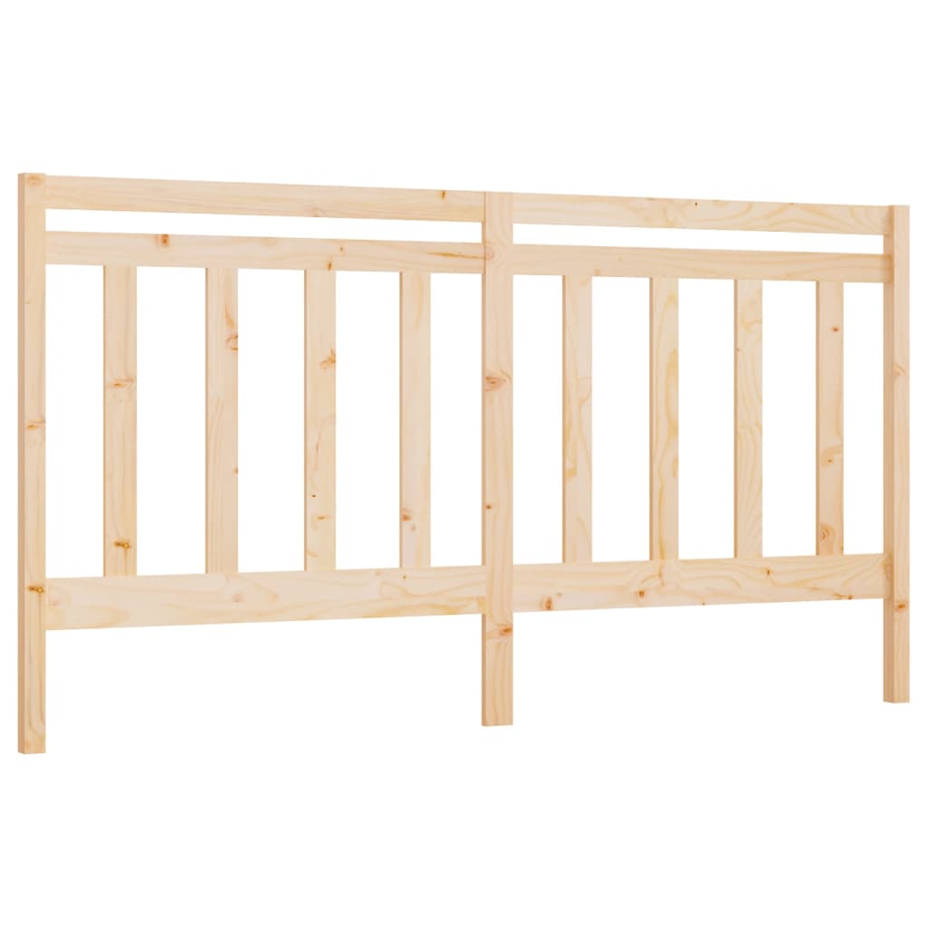 Solid Pine Wood Bed Headboard - 206x4x100 cm, Natural Finish