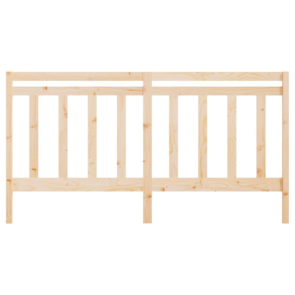 Solid Pine Wood Bed Headboard - 206x4x100 cm, Natural Finish