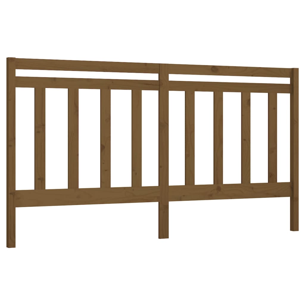 Solid Pine Wood Bed Headboard, Honey Brown, 206x4x100 cm