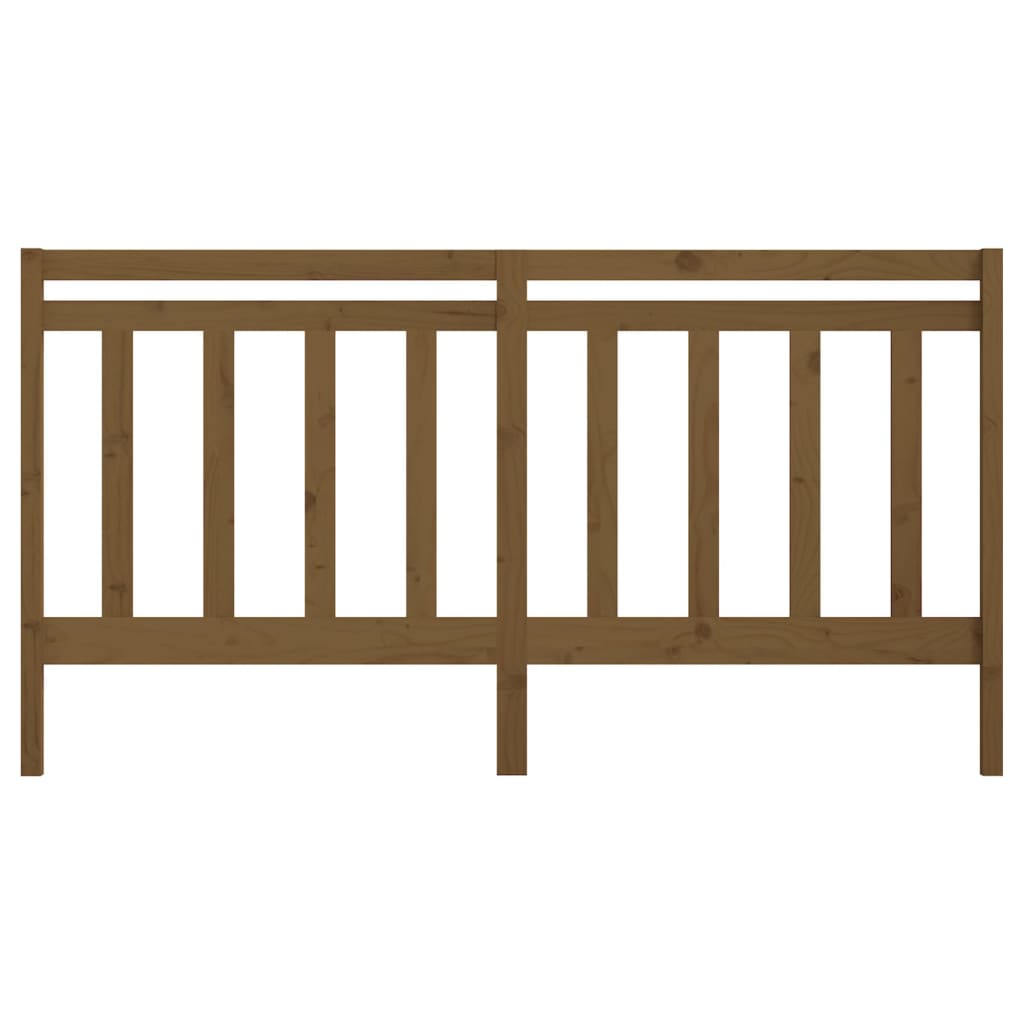 Solid Pine Wood Bed Headboard, Honey Brown, 206x4x100 cm