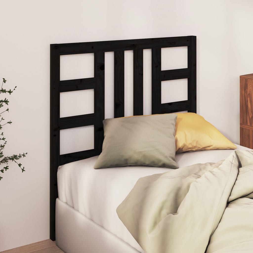 Black Solid Wood Pine Headboard 81x4x100 cm - Elegant & Durable
