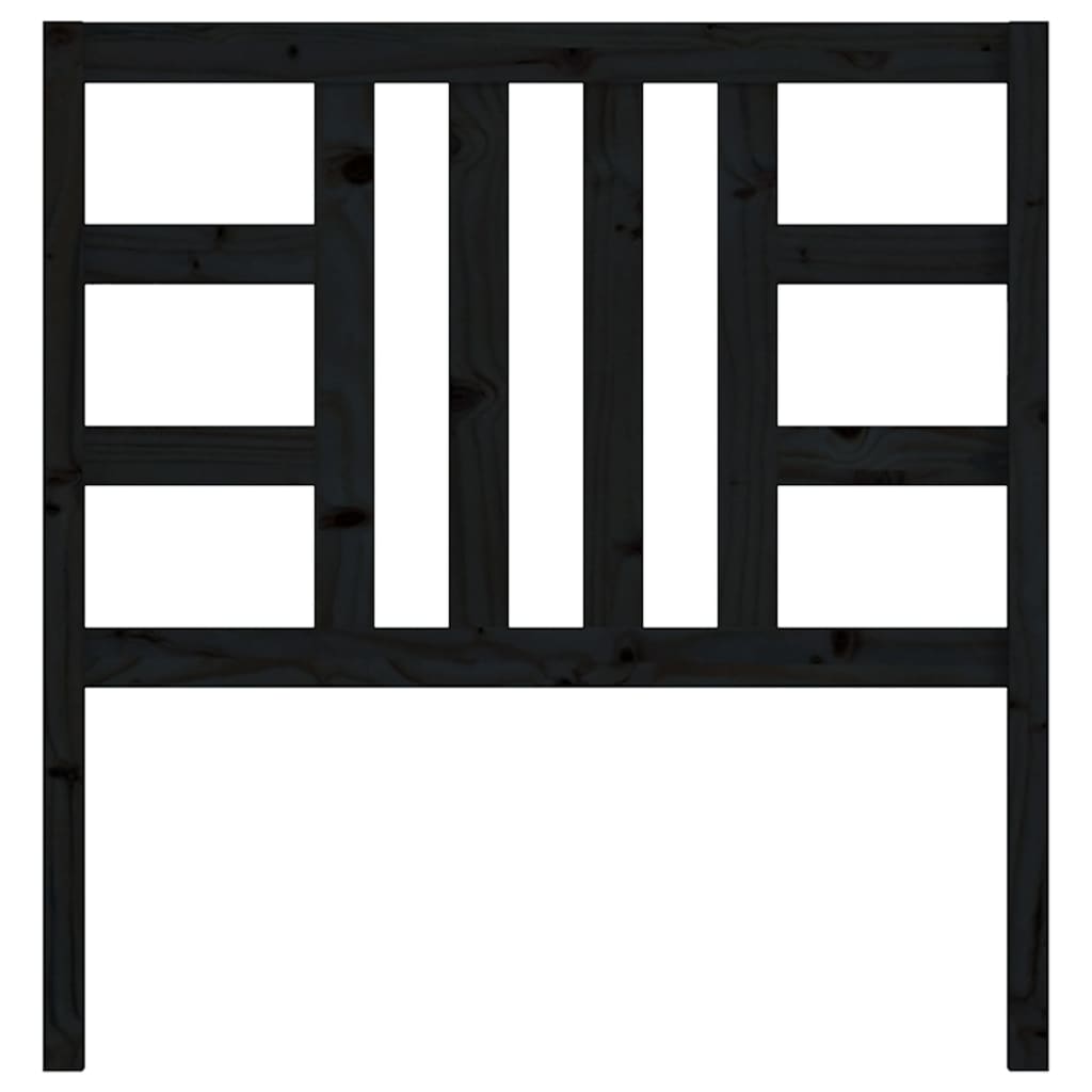 Black Solid Wood Pine Headboard 81x4x100 cm - Elegant & Durable