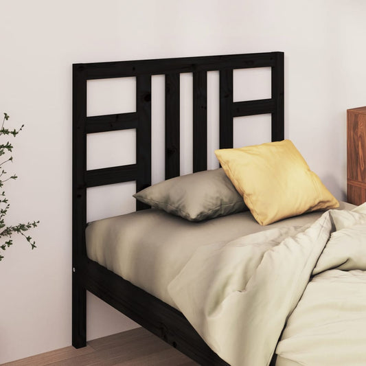 Black Solid Wood Pine Headboard 81x4x100 cm - Elegant & Durable