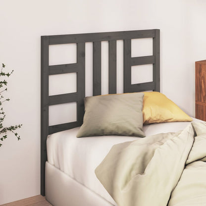 Bed Headboard Grey 106x4x100 cm Solid Wood Pine