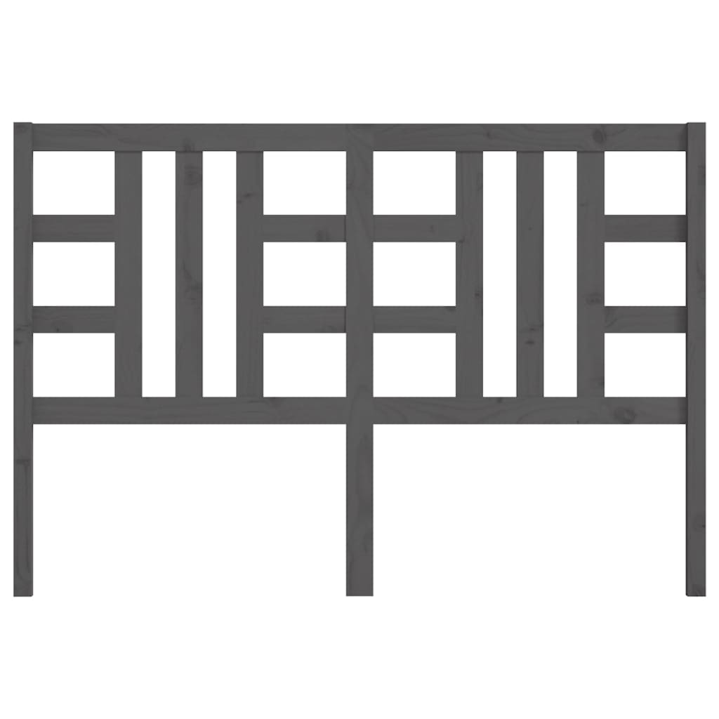 Solid Wood Grey Pine Bed Headboard 126x4x100 cm