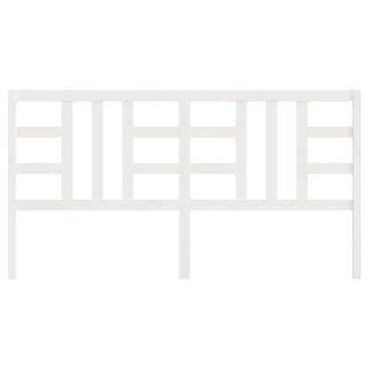 Solid Pine Wood White Headboard - 206x4x100 cm