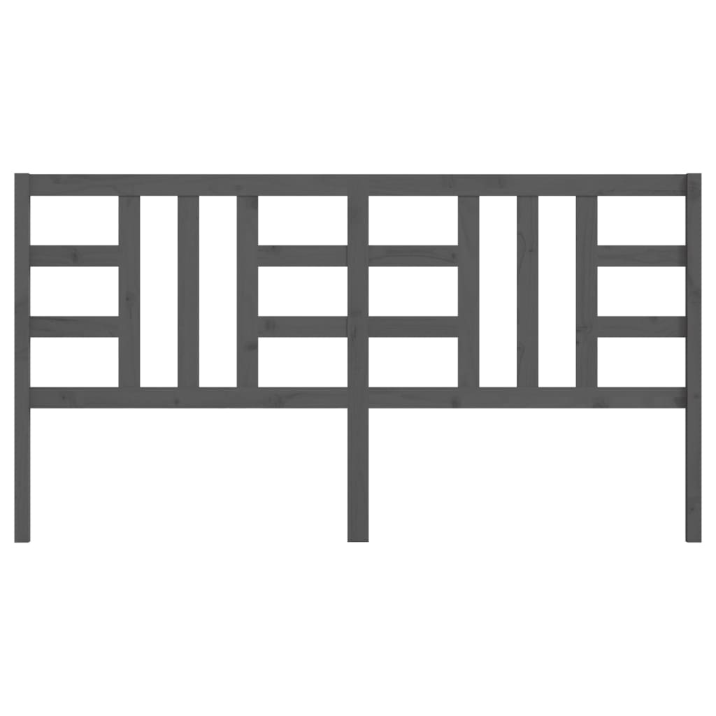 Solid Wood Pine Grey Headboard 206x4x100 cm - Stylish & Durable