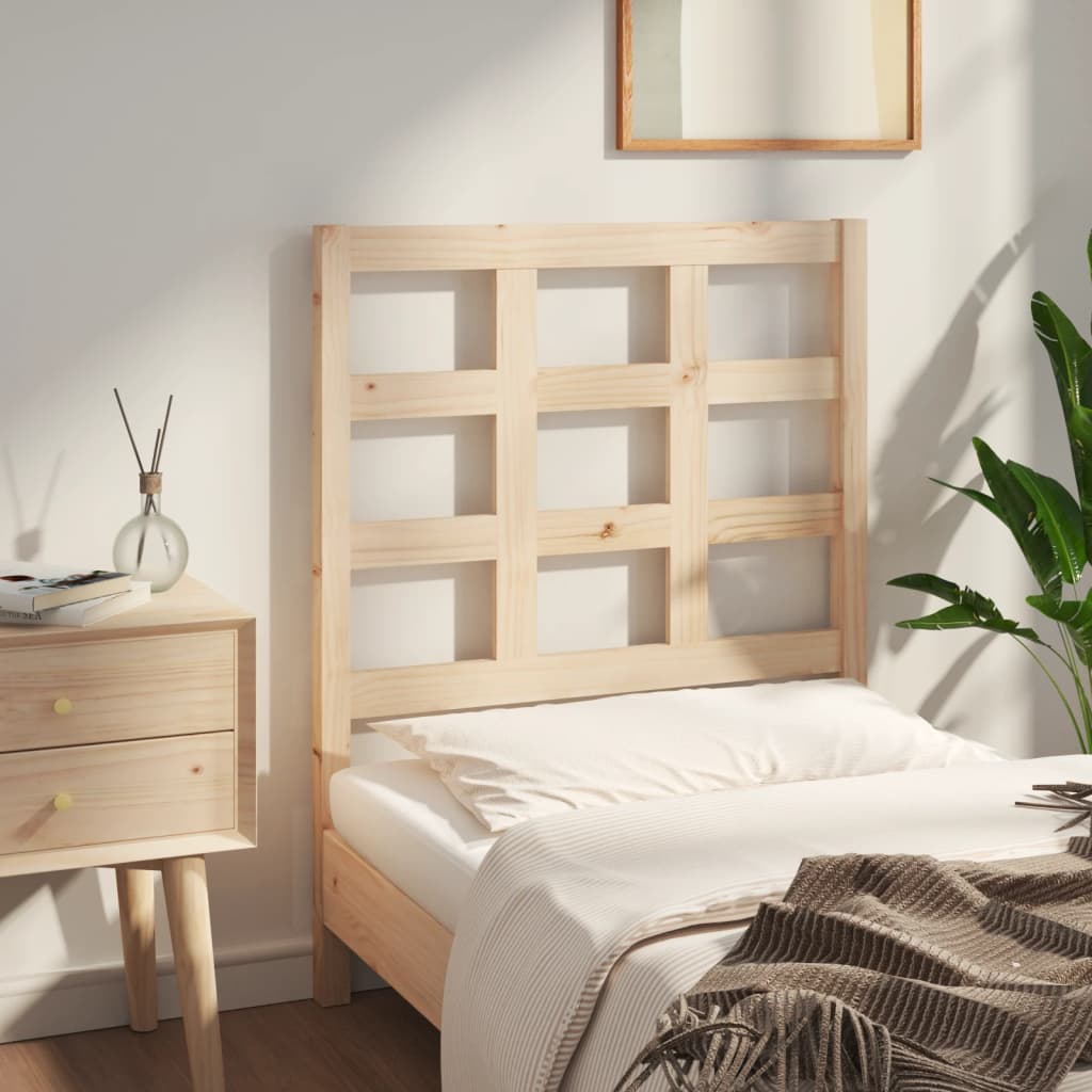 Solid Pine Wood Bed Headboard, 80.5x4x100 cm, Natural Finish