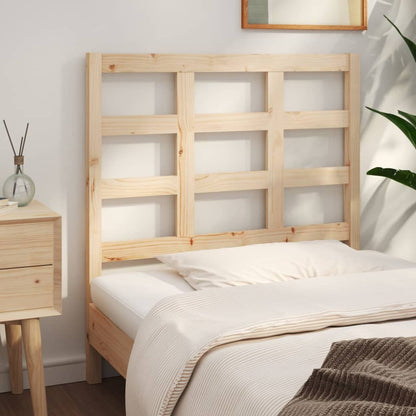 Solid Pine Wood Bed Headboard, 95.5x4x100 cm - Natural Finish