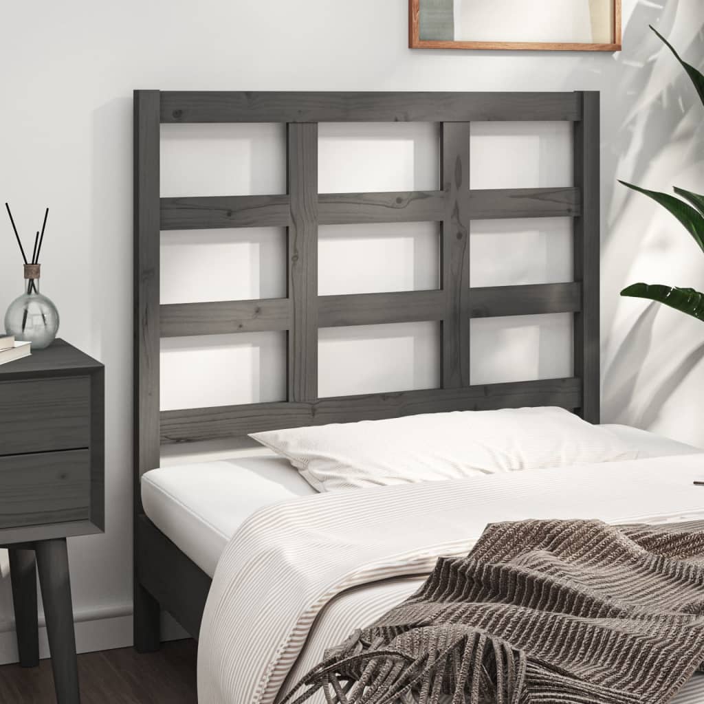 Solid Pine Grey Bed Headboard 95.5x4x100 cm - Stylish & Durable