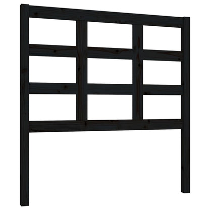 Solid Pine Wood Bed Headboard - Black 95.5x4x100 cm