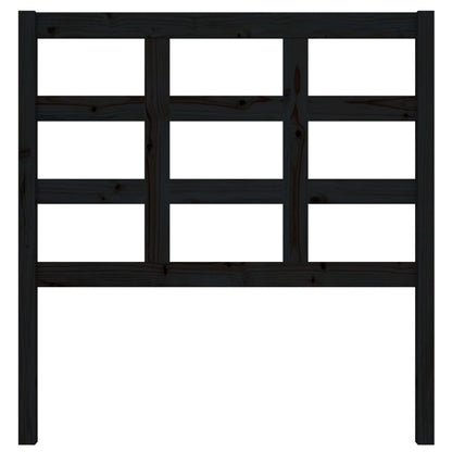 Solid Pine Wood Bed Headboard - Black 95.5x4x100 cm