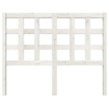 Solid Pine Wood White Bed Headboard - 125.5x4x100 cm