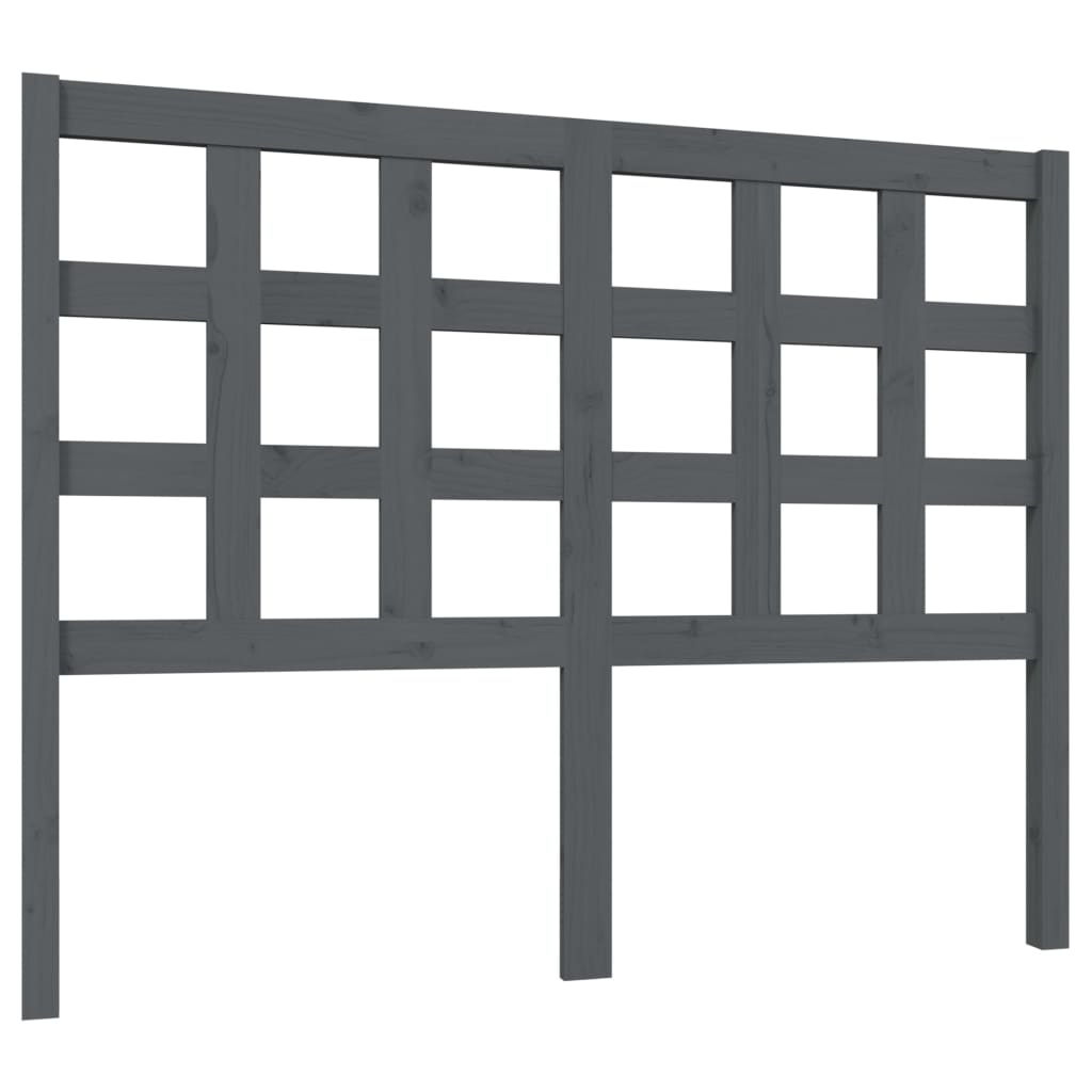 Solid Wood Pine Grey Headboard, 125.5x4x100 cm - Stylish & Durable