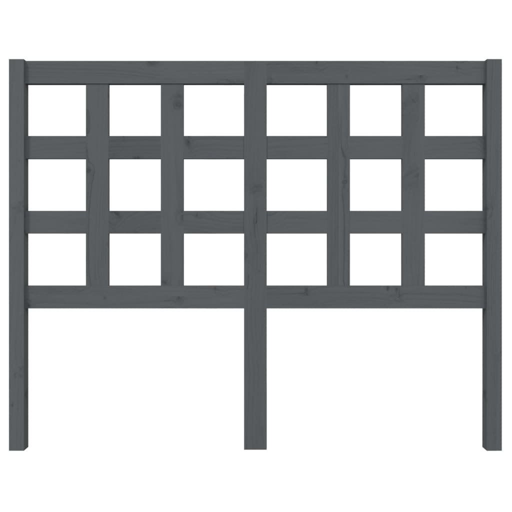 Solid Wood Pine Grey Headboard, 125.5x4x100 cm - Stylish & Durable