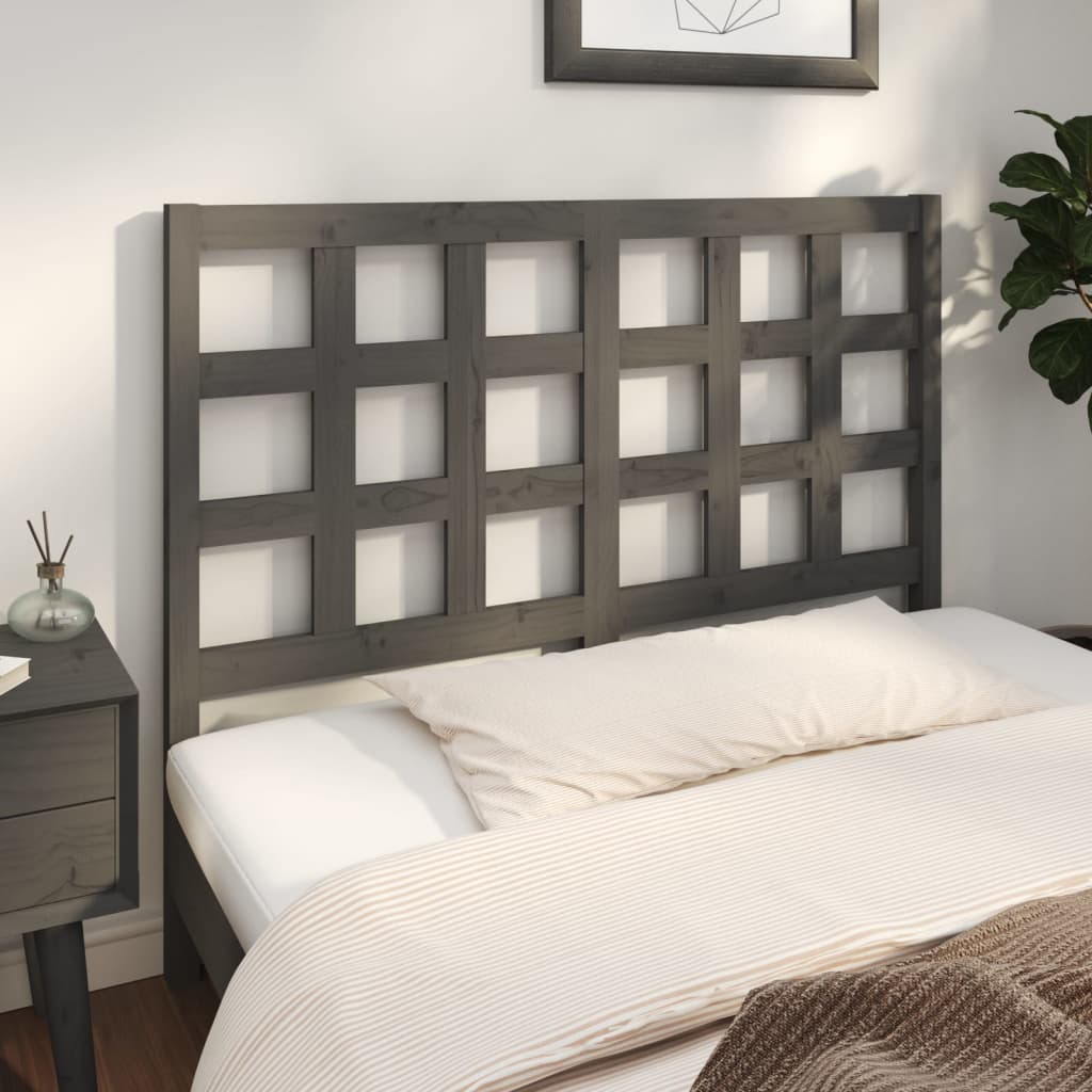 Solid Wood Pine Grey Headboard, 125.5x4x100 cm - Stylish & Durable
