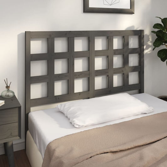 Solid Wood Pine Grey Headboard, 125.5x4x100 cm - Stylish & Durable