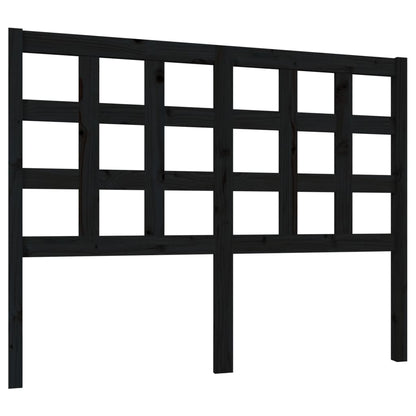 Sleek Black Solid Pine Wood Bed Headboard - 125.5x4x100 cm