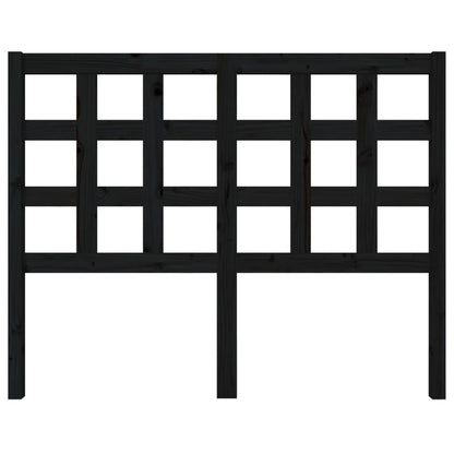 Sleek Black Solid Pine Wood Bed Headboard - 125.5x4x100 cm