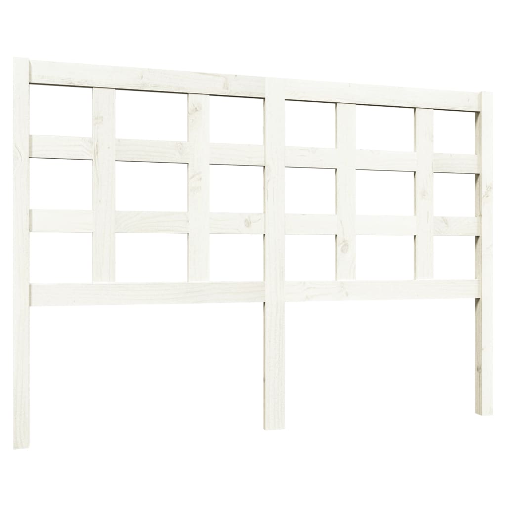 White Solid Pine Wood Bed Headboard 140.5x4x100 cm