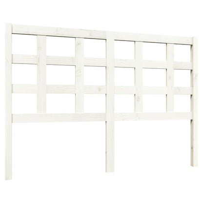 White Solid Pine Wood Bed Headboard 140.5x4x100 cm