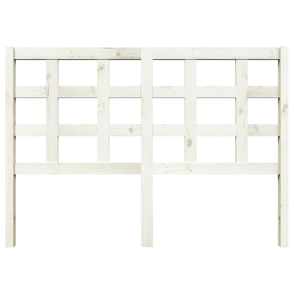 White Solid Pine Wood Bed Headboard 140.5x4x100 cm