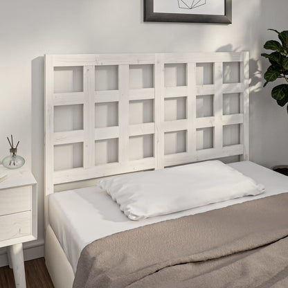 White Solid Pine Wood Bed Headboard 140.5x4x100 cm