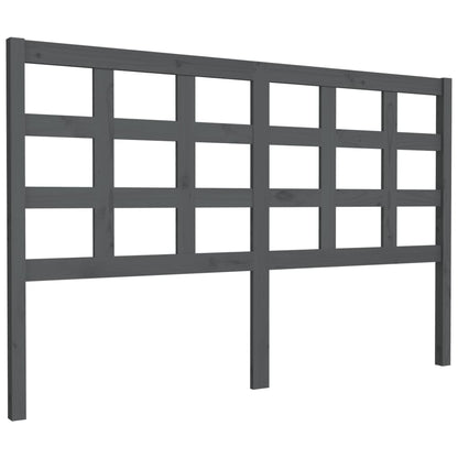 Stylish Grey Solid Pine Wood Bed Headboard 156x4x100 cm