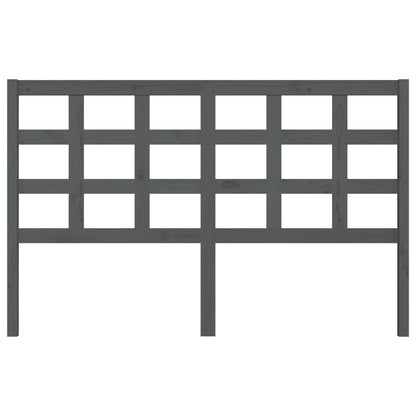 Stylish Grey Solid Pine Wood Bed Headboard 156x4x100 cm
