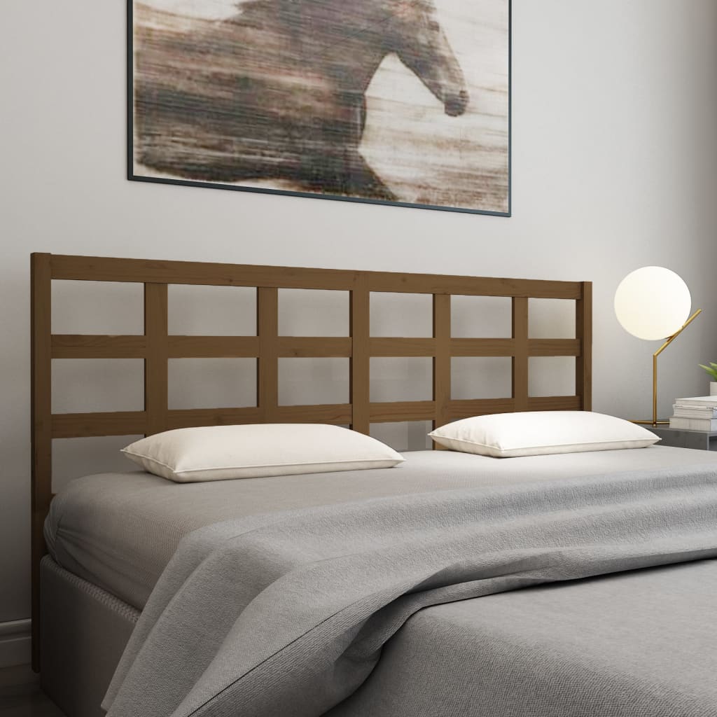 Solid Pine Bed Headboard - Honey Brown, 185.5x4x100 cm