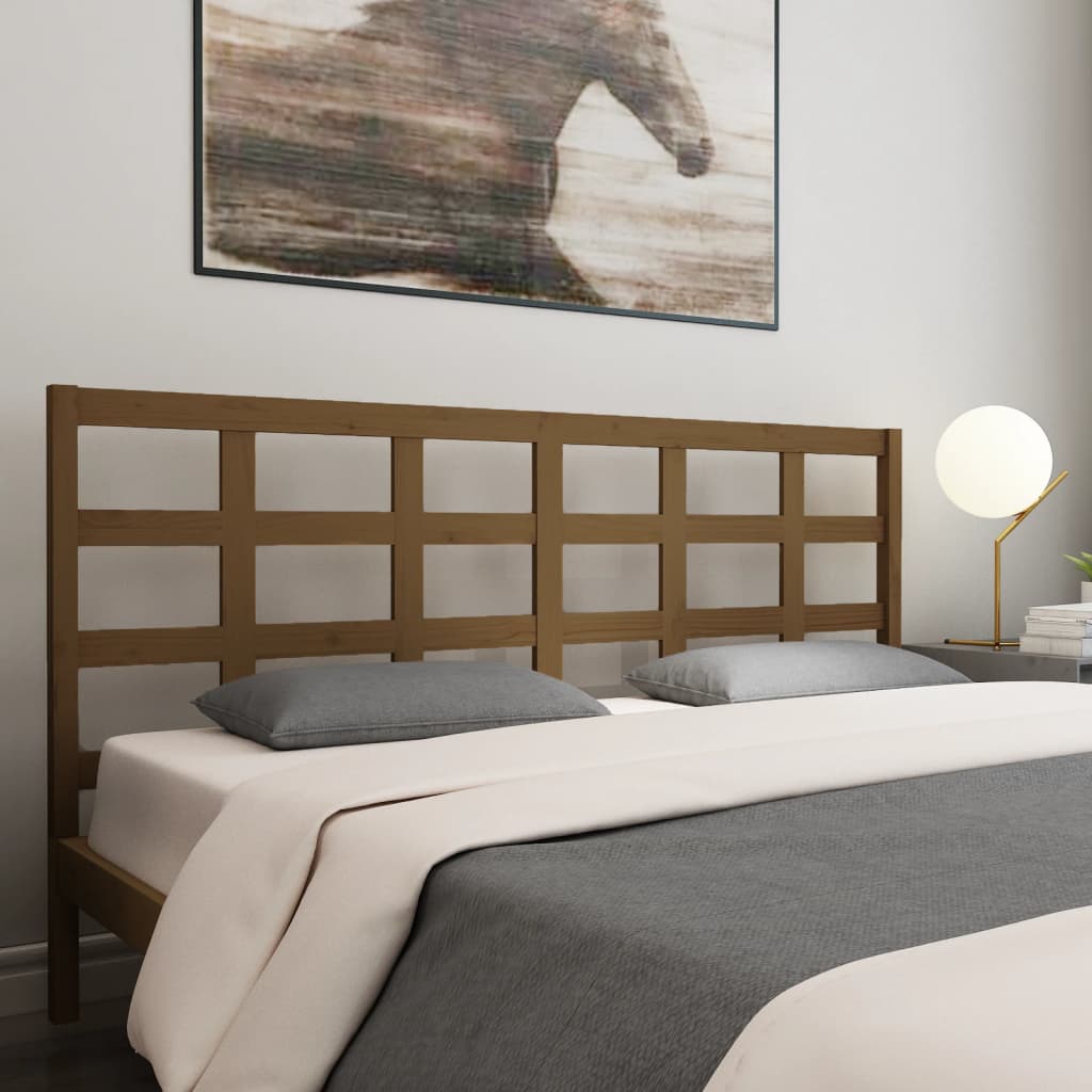 Solid Pine Bed Headboard - Honey Brown, 185.5x4x100 cm