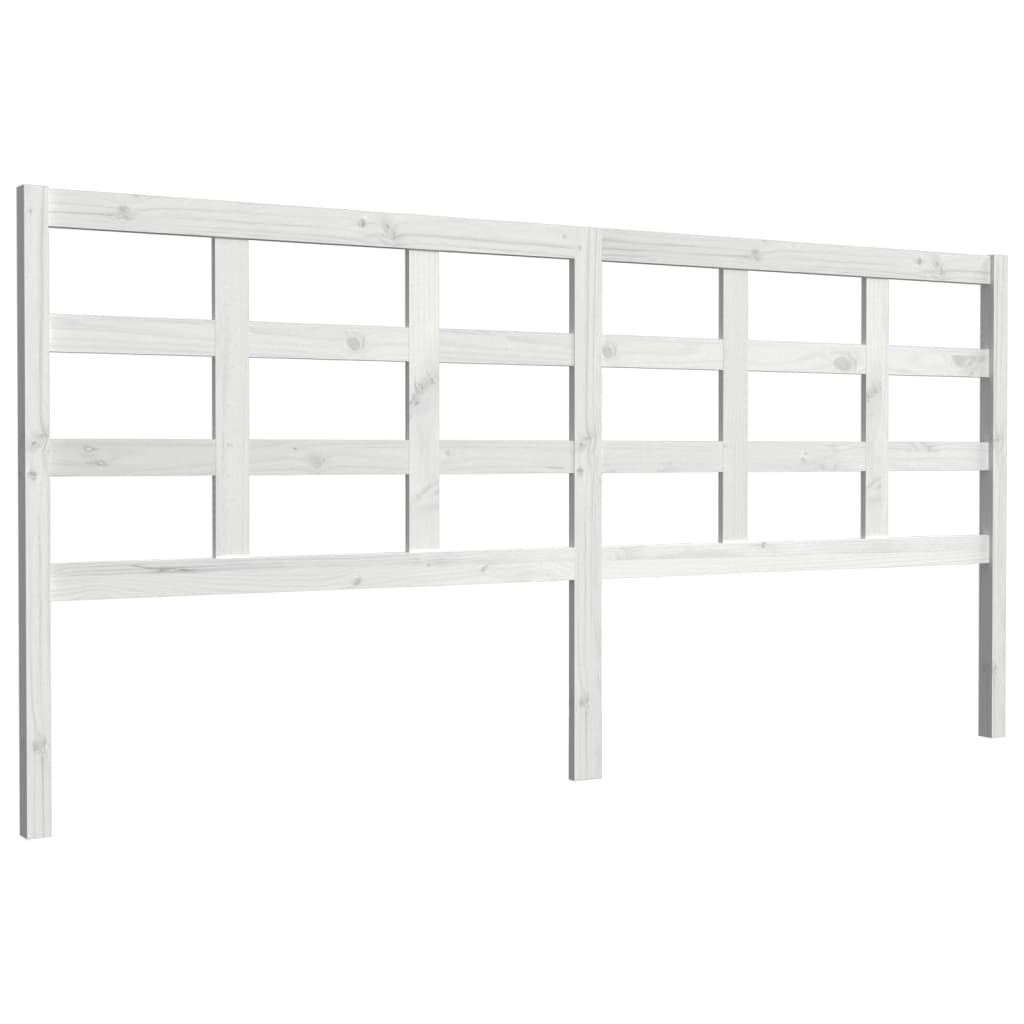 Solid Pine White Bed Headboard 205.5x4x100 cm - Elegant Design