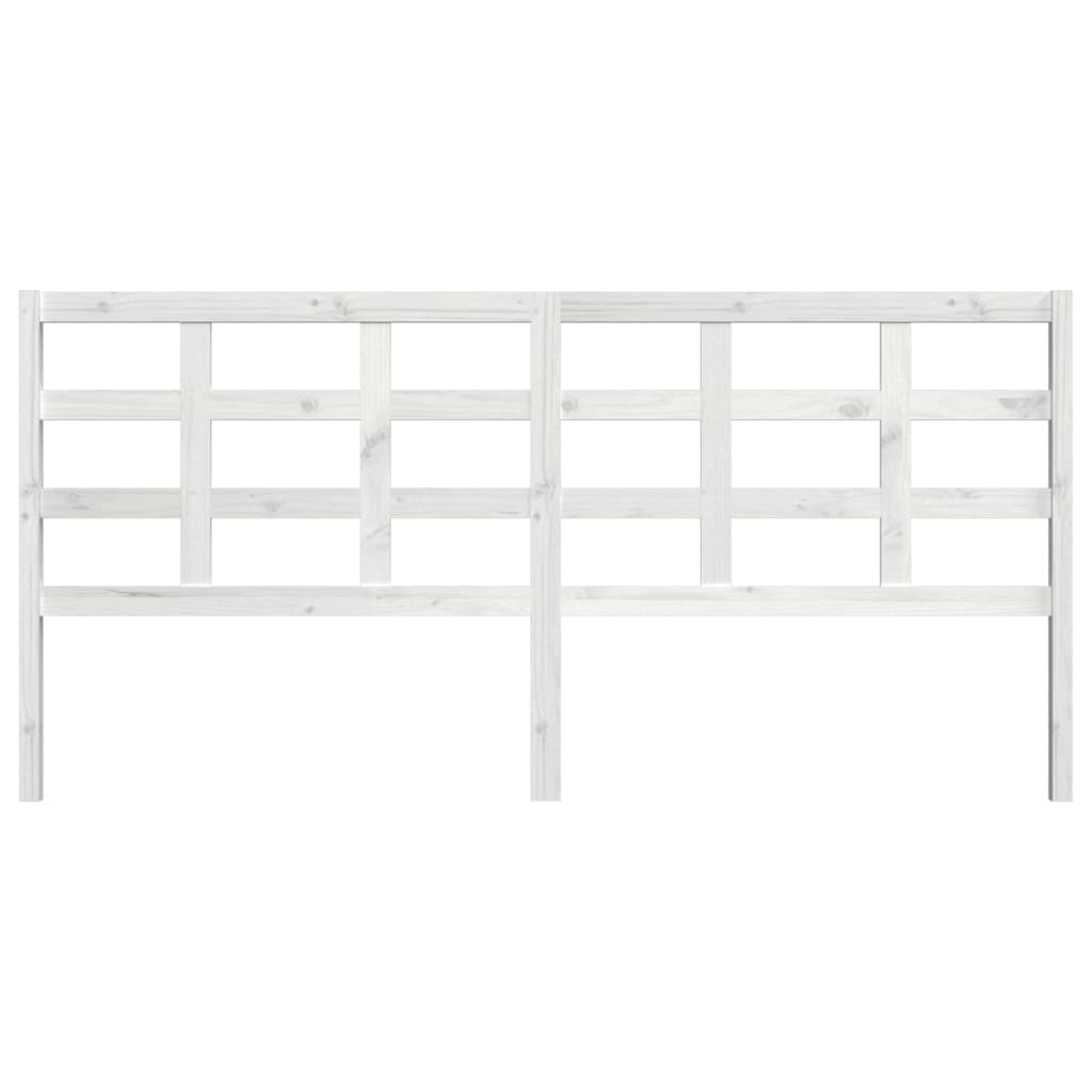 Solid Pine White Bed Headboard 205.5x4x100 cm - Elegant Design