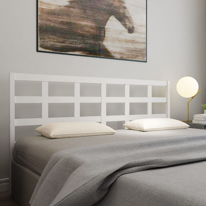 Solid Pine White Bed Headboard 205.5x4x100 cm - Elegant Design