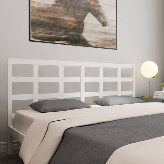 Solid Pine White Bed Headboard 205.5x4x100 cm - Elegant Design