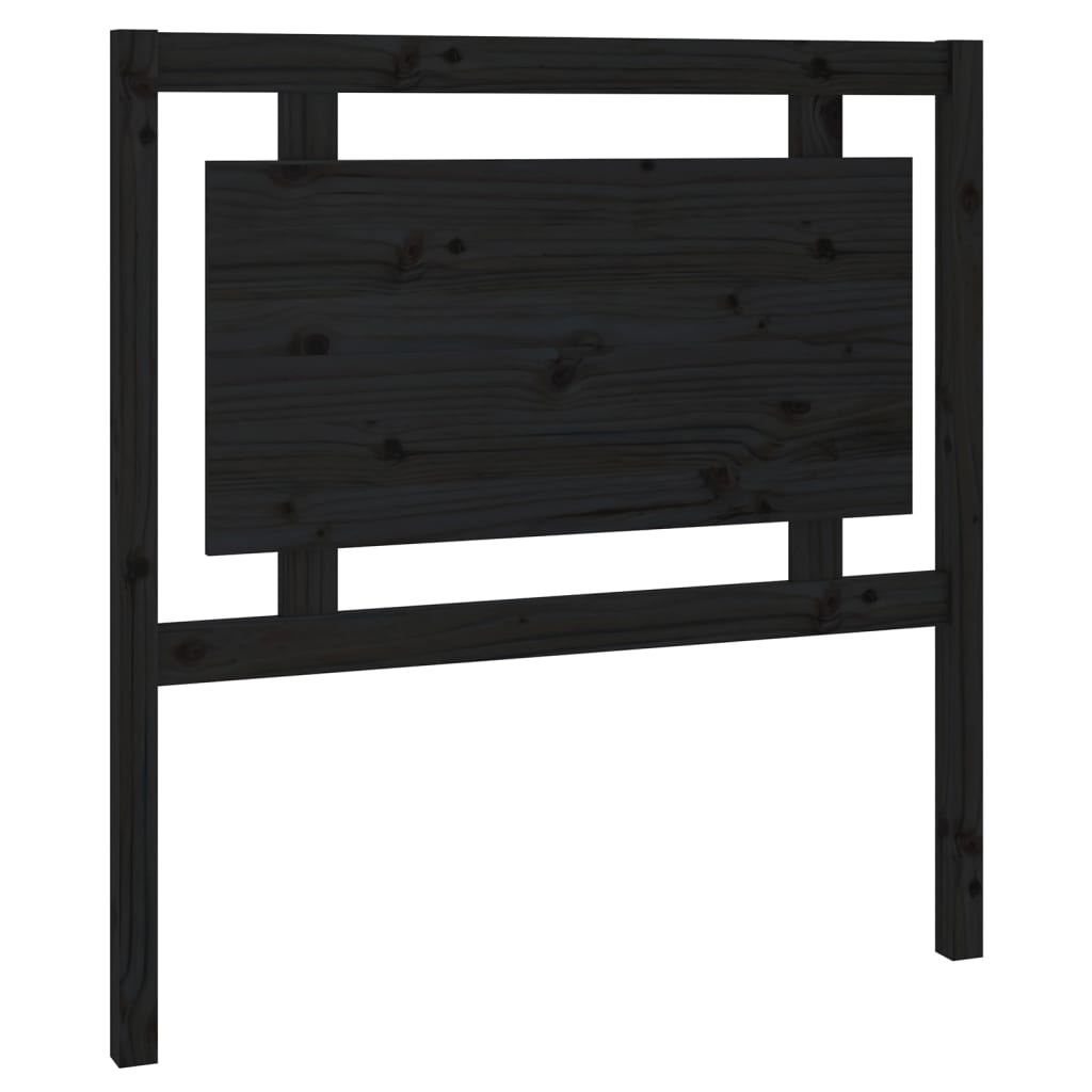 Elegant Black Solid Pine Wood Headboard - 95.5x4x100 cm