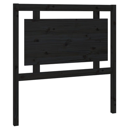 Elegant Black Solid Pine Wood Headboard - 95.5x4x100 cm