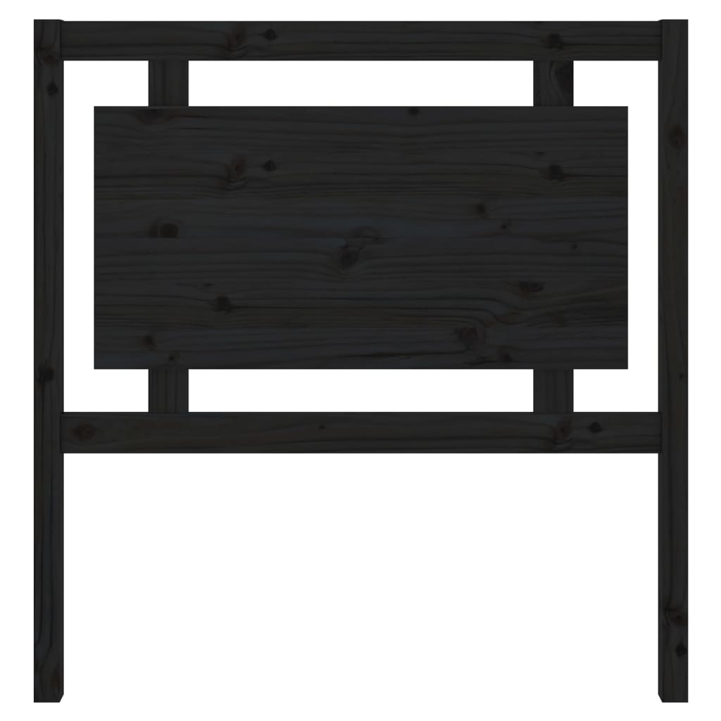 Elegant Black Solid Pine Wood Headboard - 95.5x4x100 cm