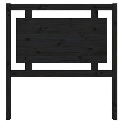 Elegant Black Solid Pine Wood Headboard - 95.5x4x100 cm