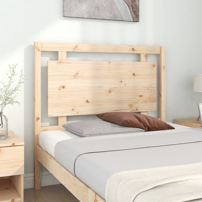 Solid Pine Wood Bed Headboard 105.5x4x100 cm - Natural Finish