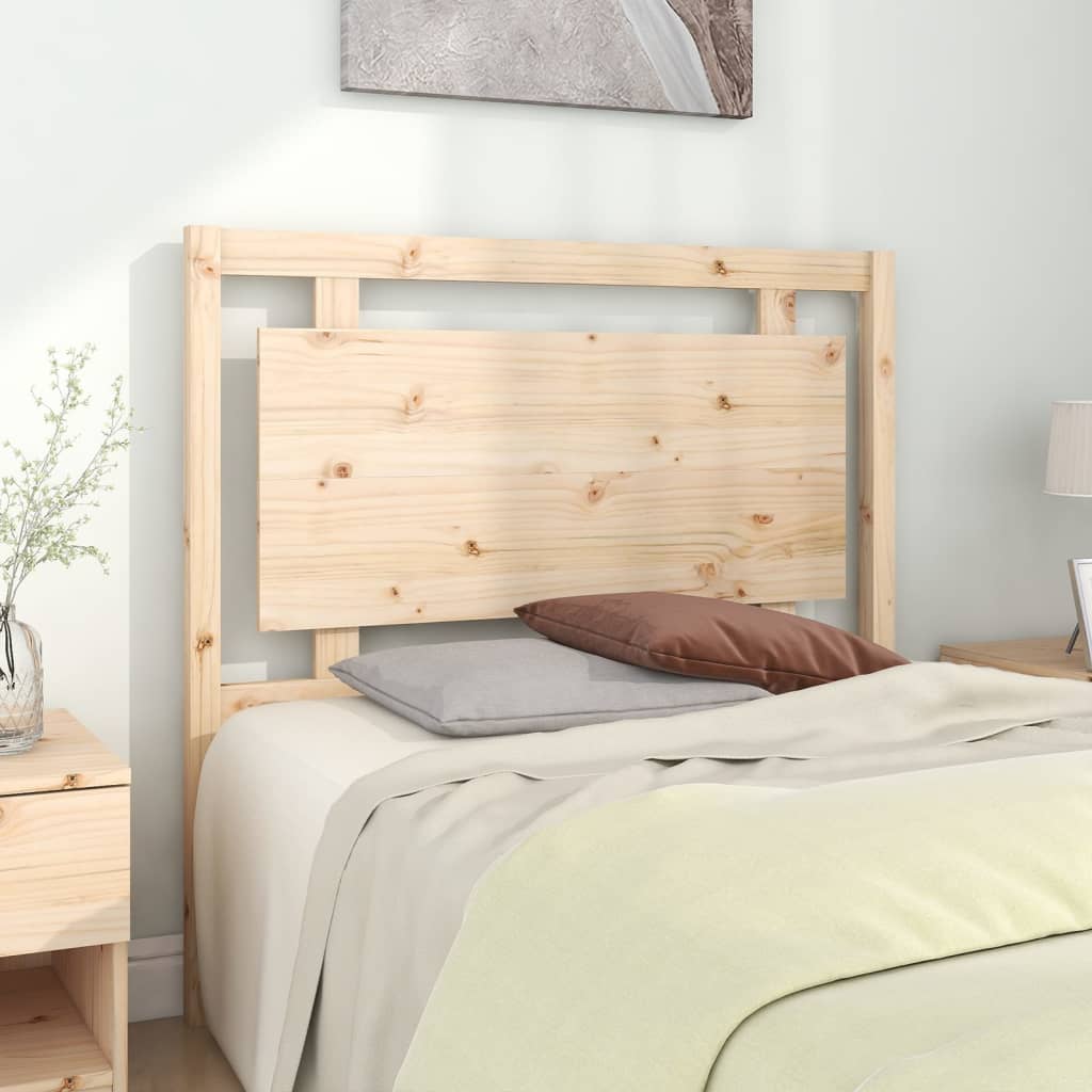 Solid Pine Wood Bed Headboard 105.5x4x100 cm - Natural Finish