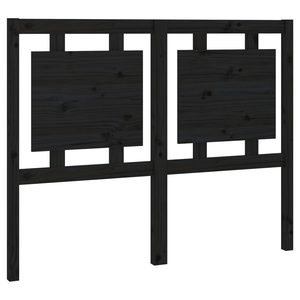 Solid Pine Wood Black Headboard 125.5x4x100 cm - Stylish & Durable