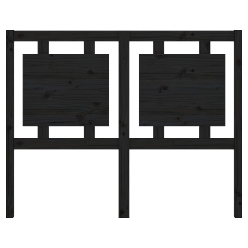 Solid Pine Wood Black Headboard 125.5x4x100 cm - Stylish & Durable