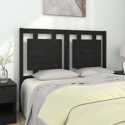 Solid Pine Wood Black Headboard 125.5x4x100 cm - Stylish & Durable